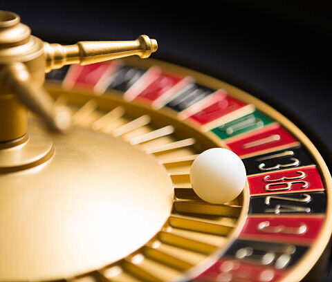 casino roulette wheel with the ball on number 36